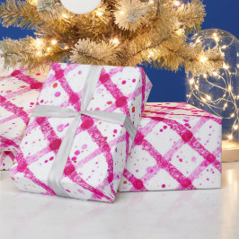 Glitzerndes Rosa Karomuster Geschenkpapier