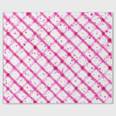 Glitzerndes Rosa Karomuster Geschenkpapier (Flach)