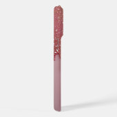 Glitzerndes Rosa mit funkelnden Sternen iPhone Hülle (Rechte Seite)