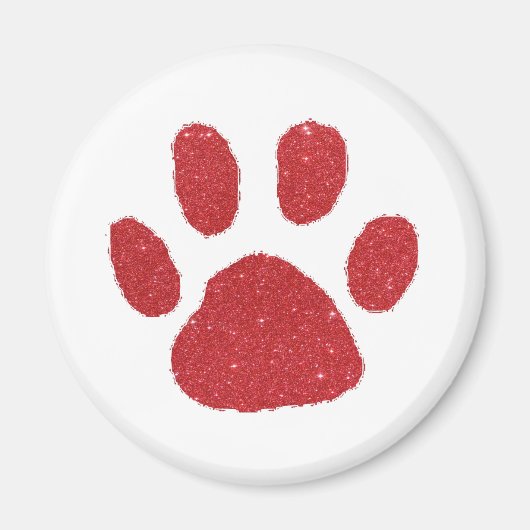 Glitzerpfotenabdruck Magnet (Vorne)