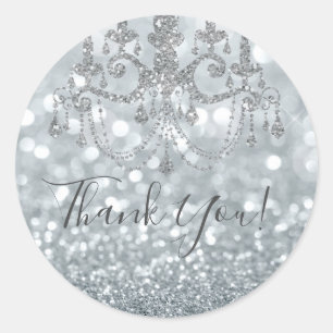 Glitzerprinzessin Silber Glamour Funkeln  Runder Aufkleber
