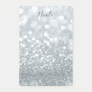 Glitzerprinzessin Silber Glanz Funkelnd Post-it Klebezettel