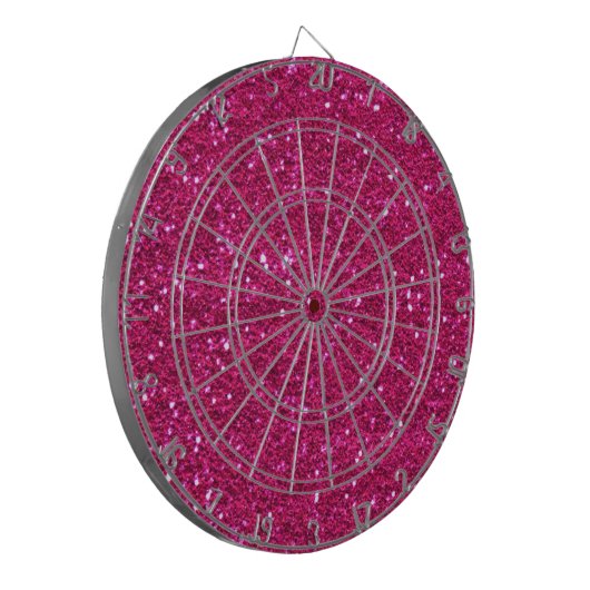Glitzerrosa Dartboard Dartscheibe (Vorderseite Links)