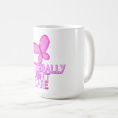Glitzerrosa Schmetterling ist egal Kaffeetasse (VorderseiteRechts)