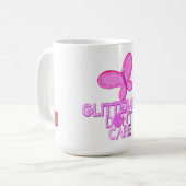 Glitzerrosa Schmetterling ist egal Kaffeetasse (Vorderseite Links)