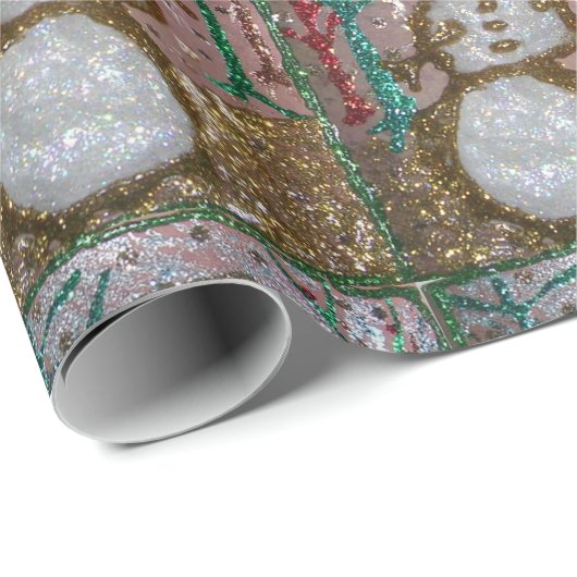 Glitzersnowman-Weihnachten Geschenkpapier (Rolleneckpunkt)