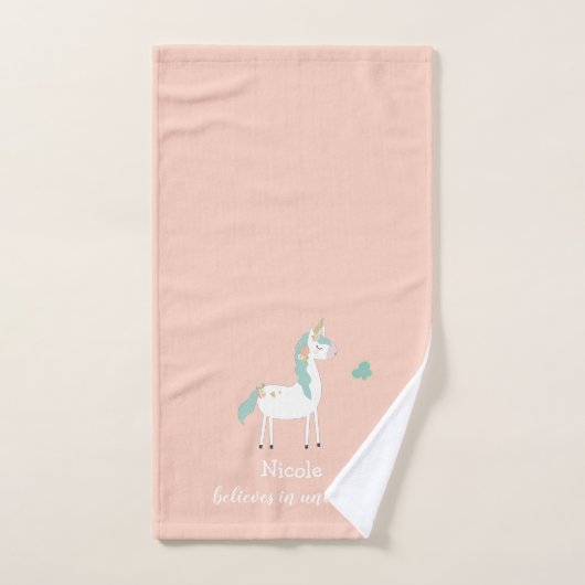 Glitzerunicorn-Badtuch-Set mit Namen Badhandtuch Set (Handtuch)