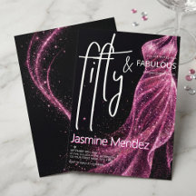 Glitzige Pink-Black-Chic 50 & Fabulous Geburtstags