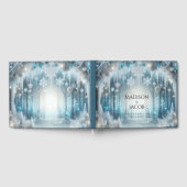 Glitziger Schnee-Wald Winterhochzeit Gästebuch (Voll)