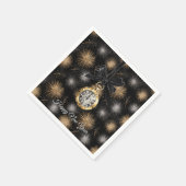 Glitziges Gold Silber Feuerwerk Neujahrs Mitternac Serviette (Ecke)