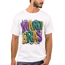 Glitziges Mardi Gras Gras Damen T-Shirt, Lila