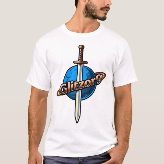 Glitzor9 Crest: Sword & Rings Logo T-Shirt (Vorderseite)