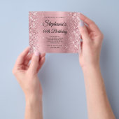 Glitzröschen 40. Geburtstag Glam Monogramm Flyer (Gruppe)