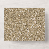 Glitzy Antique Gold Glitzer All In One Einladung (Rückseite)