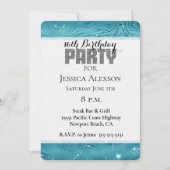 Glitzy Aqua Blue Turquoise Glitzer Geburtstag Einladung (Vorderseite)