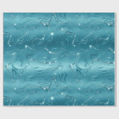 Glitzy Aqua Blue Turquoise Glitzer Geburtstag Geschenkpapier (Flach)