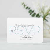 Glitzy Aqua Blue UAWG RSVP Karte (Stehend Vorderseite)