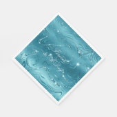 Glitzy Aqua Blue Wedding Serviette (Ecke)