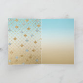 Glitzy Aqua Mermaid Blue Gold Sparkone Glitzer Karte (Innenseite)