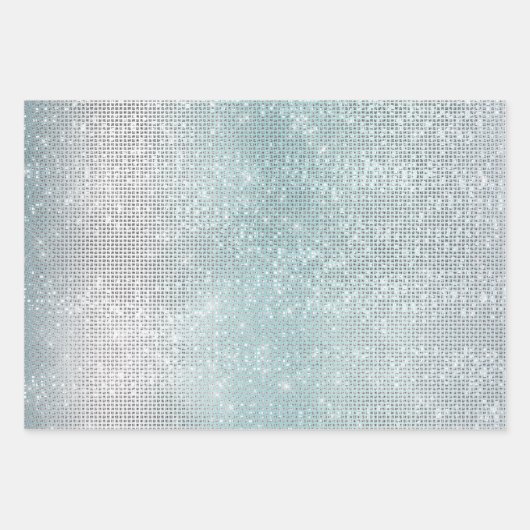 Glitzy Aqua Ombre Sparkle Geschenkpapier Set (Vorderseite 3)