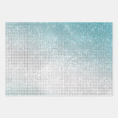 Glitzy Aqua Ombre Sparkle Geschenkpapier Set (Vorderseite)