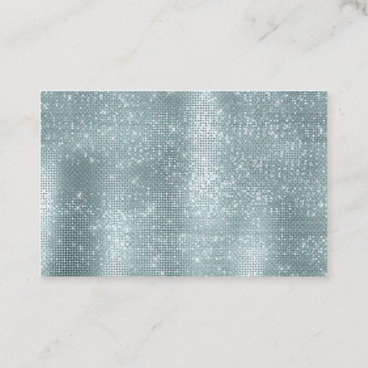Glitzy Aqua Silver Sparkle Visitenkarte (Rückseite)