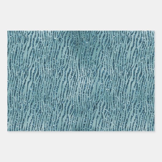Glitzy Aquamarin Green Glitzer Sparkle Geschenkpapier Set (Vorderseite 3)