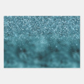 Glitzy Aquamarin Green Glitzer Sparkle Geschenkpapier Set (Vorderseite 2)