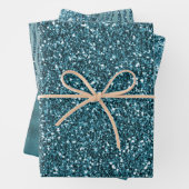 Glitzy Aquamarin Green Glitzer Sparkle Geschenkpapier Set (Beispiel)
