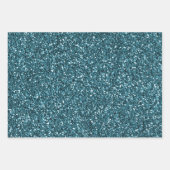 Glitzy Aquamarin Green Glitzer Sparkle Geschenkpapier Set (Vorderseite)
