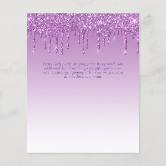 Glitzy BAT MITZVAH lädt Glitzer Glitzern ein, mode (Rückseite)