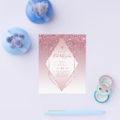 Glitzy BAT MITZVAH lädt Glitzer Glitzern ein, mode Flyer (Einzeln)