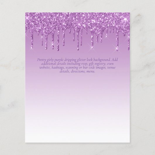 Glitzy BAT MITZVAH lädt Glitzer Glitzern ein, mode Flyer (Hinten)