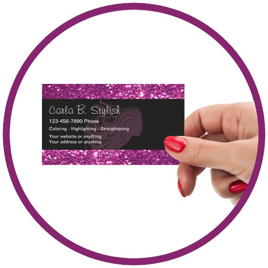 Glitzy Beauty Business Cards Terminkarte
