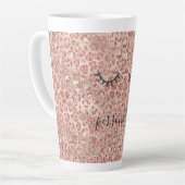 Glitzy Black Eyelashes Gold Luxe Blush Glitzer Milchtasse (Linke Ecke)