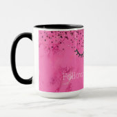 Glitzy Black Eyelashes Rosa Marmor Glitzer Tasse (Links)