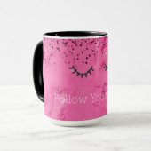 Glitzy Black Eyelashes Rosa Marmor Glitzer Tasse (Vorderseite Links)