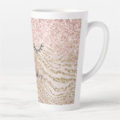 Glitzy Black Eyelashes Zebra Glitzer Milchtasse (Rechts)