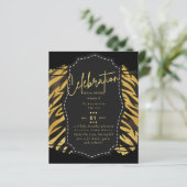 Glitzy Black Gold Brautparty Einladungen (Stehend Vorderseite)