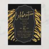 Glitzy Black Gold Brautparty Einladungen (Vorderseite)