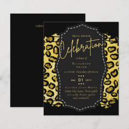 Glitzy Black Gold Brautparty Einladungen