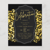 Glitzy Black Gold Brautparty Einladungen (Vorderseite)