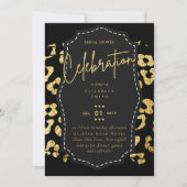 Glitzy Black Gold Brautparty Einladungen (Vorderseite)