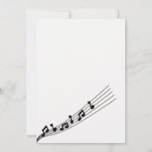 Glitzy Black Musiknotens Geburtstag Einladung (Rückseite)