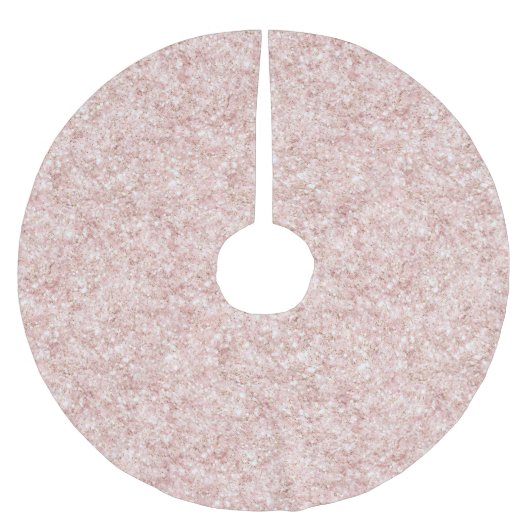 Glitzy Blush Pink Glitter Christmas Polyester Weihnachtsbaumdecke (Vorderseite)
