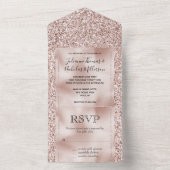 Glitzy Blush Pink Glitzer All In One Einladung (Innen Boden)