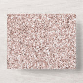 Glitzy Blush Pink Glitzer All In One Einladung (Rückseite)