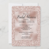 Glitzy Blush Pink Glitzer Brautparty Einladung (Vorderseite)