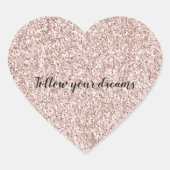 Glitzy Blush Pink Glitzer Herz-Aufkleber (Vorderseite)
