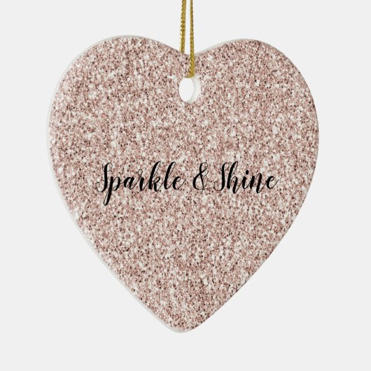 Glitzy Blush Pink Glitzer Keramik Ornament (Rechts)